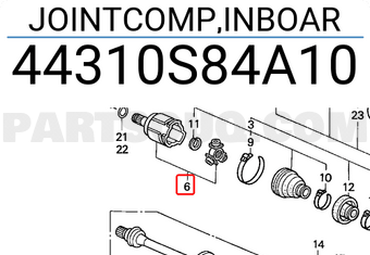 Honda 44310S84A10 JOINTCOMP,INBOAR