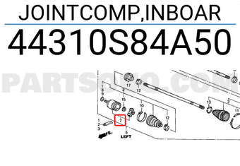 Honda 44310S84A50 JOINTCOMP,INBOAR