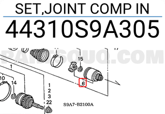 Honda 44310S9A305 SET,JOINT COMP IN