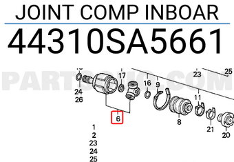Honda 44310SA5661 JOINT COMP INBOAR