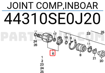 Honda 44310SE0J20 JOINT COMP,INBOAR