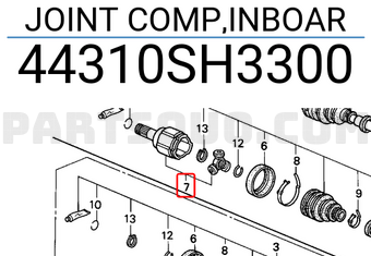 Honda 44310SH3300 JOINT COMP,INBOAR