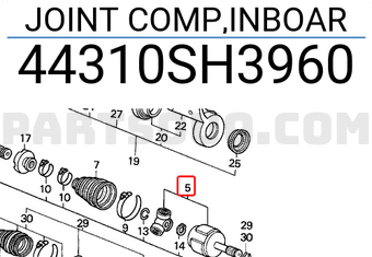 Honda 44310SH3960 JOINT COMP,INBOAR