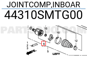 Honda 44310SMTG00 JOINTCOMP,INBOAR