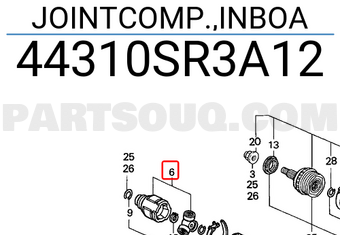 Honda 44310SR3A12 JOINTCOMP.,INBOA