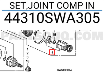 Honda 44310SWA305 SET,JOINT COMP IN