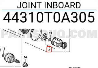 Honda 44310T0A305 JOINT INBOARD