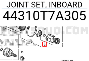 Honda 44310T7A305 JOINT SET, INBOARD