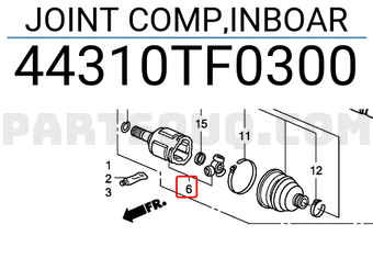 Honda 44310TF0300 JOINT COMP,INBOAR