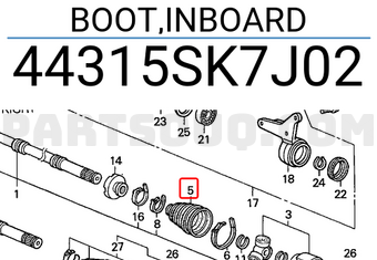 Honda 44315SK7J02 BOOT,INBOARD