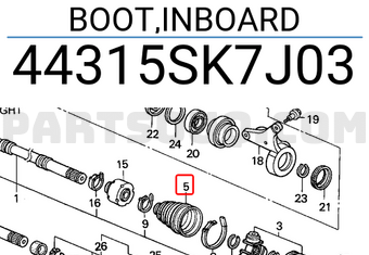 Honda 44315SK7J03 BOOT,INBOARD
