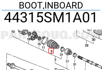 Honda 44315SM1A01 BOOT,INBOARD