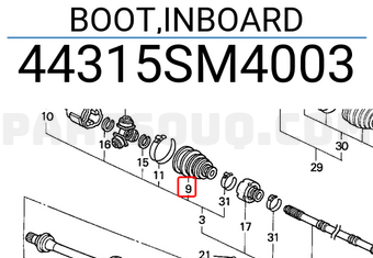 Honda 44315SM4003 BOOT,INBOARD