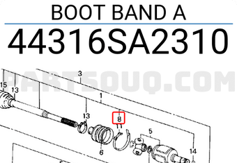 Honda 44316SA2310 BOOT BAND A