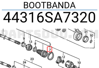 Honda 44316SA7320 BOOTBANDA