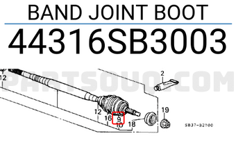 Honda 44316SB3003 BAND JOINT BOOT