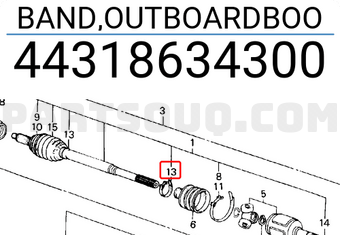 Honda 44318634300 BAND,OUTBOARDBOO