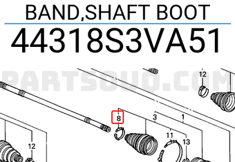 Honda 44318S3VA51 BAND,SHAFT BOOT