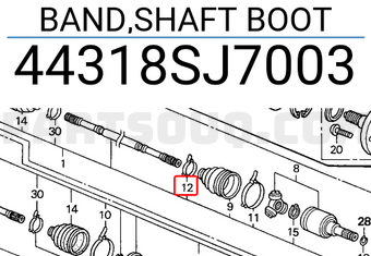 Honda 44318SJ7003 BAND,SHAFT BOOT