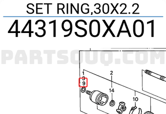 Honda 44319S0XA01 SET RING,30X2.2