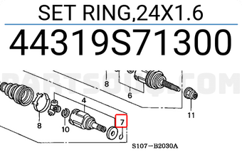 Honda 44319S71300 SET RING,24X1.6
