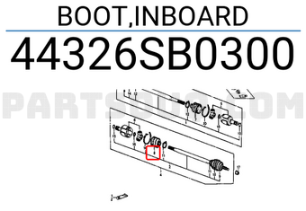 Honda 44326SB0300 BOOT,INBOARD
