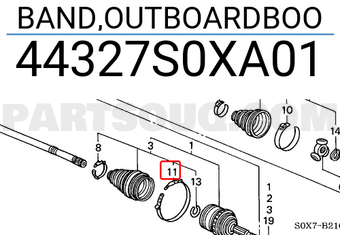 Honda 44327S0XA01 BAND,OUTBOARDBOO