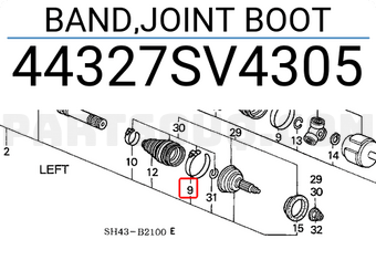 Honda 44327SV4305 BAND,JOINT BOOT
