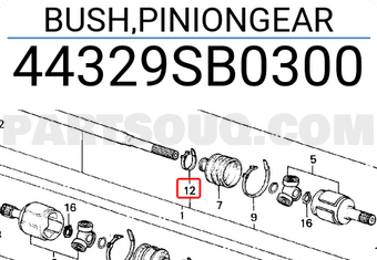 Honda 44329SB0300 BUSH,PINIONGEAR