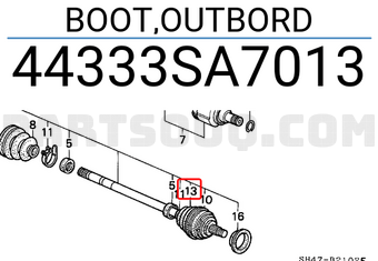 Honda 44333SA7013 BOOT,OUTBORD