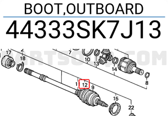 Honda 44333SK7J13 BOOT,OUTBOARD