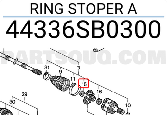 Honda 44336SB0300 RING STOPER A