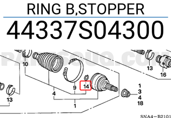 Honda 44337S04300 RING B,STOPPER