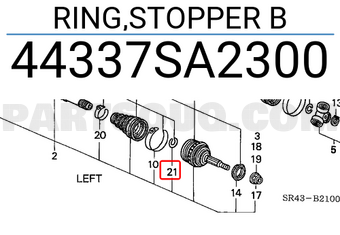 Honda 44337SA2300 RING,STOPPER B