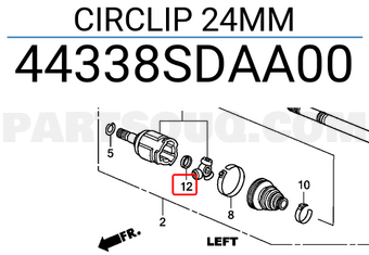 Honda 44338SDAA00 CIRCLIP 24MM