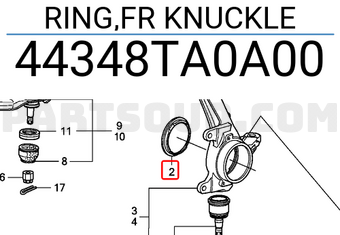 Honda 44348TA0A00 RING,FR KNUCKLE