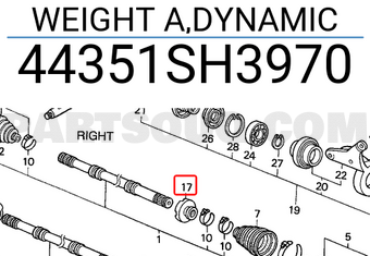 Honda 44351SH3970 WEIGHT A,DYNAMIC