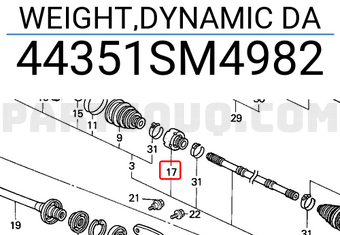 Honda 44351SM4982 WEIGHT,DYNAMIC DA