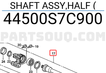 Honda 44500S7C900 SHAFT ASSY,HALF