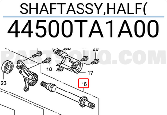 Honda 44500TA1A00 SHAFTASSY,HALF