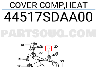 Honda 44517SDAA00 COVER COMP,HEAT