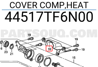 Honda 44517TF6N00 COVER COMP,HEAT