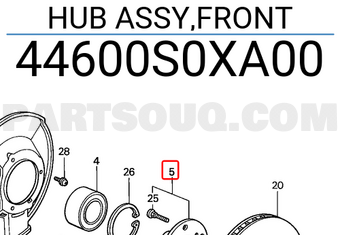 Honda 44600S0XA00 HUB ASSY,FRONT
