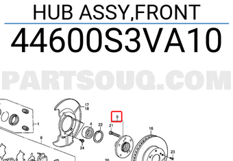 Honda 44600S3VA10 HUB ASSY,FRONT