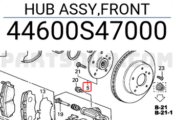 Honda 44600S47000 HUB ASSY,FRONT