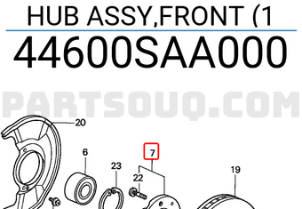Honda 44600SAA000 HUB ASSY,FRONT (1