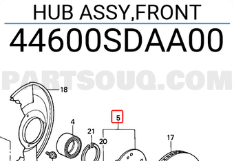 Honda 44600SDAA00 HUB ASSY,FRONT