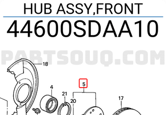 Honda 44600SDAA10 HUB ASSY,FRONT