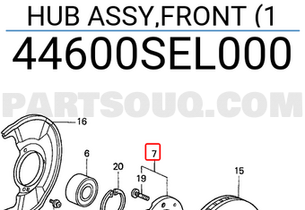 Honda 44600SEL000 HUB ASSY,FRONT (1