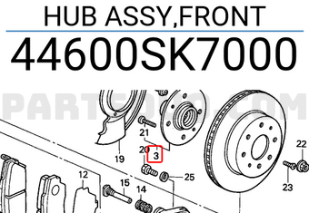 Honda 44600SK7000 HUB ASSY,FRONT